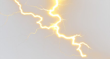 Thunderstorm or light effect isolated on white background