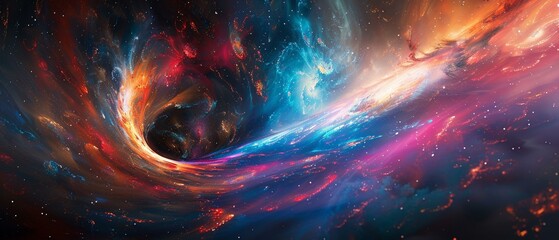 Time-space continuum depicted, a warp background where colors collide - obrazy, fototapety, plakaty
