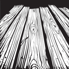 Black and White Vector Illustration: Wood Grain Texture