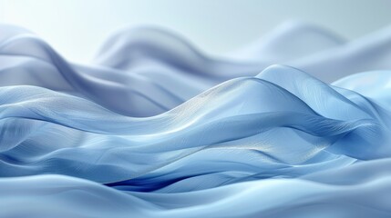   A light blue and white fabric wave against a tranquil light blue sky