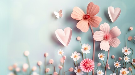 Beautiful spring flowers background with pink blossoms, nature-inspired design, perfect for weddings and decorations