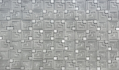 Abstract modern techno futuristic laser cut and cnc pattern carved and crafted on wall panels to...