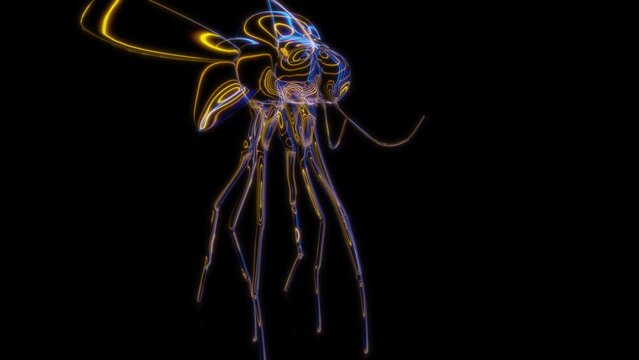 Rendering 3D animation, VISUAL EFFECTS Mosquito Model on a black background