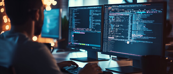 Programmers Developing Code in Office