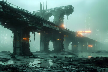 Haunting Remnants of a Dystopian Future Abandoned Structures Shrouded in Radiation and Psychological Trauma