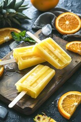 Refreshing Homemade Orange Pineapple Popsicles on a Summer Day
