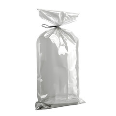 5w transparent large plastique bag, packshot, packaging mockup, white background mockup 3d style ISOLATED ON WHITE BACKGROUND,