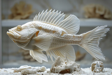 Skeleton of a large deep sea fish