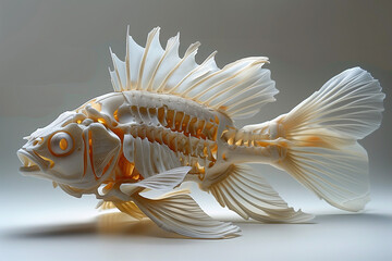 Skeleton of a large deep sea fish - 781824596