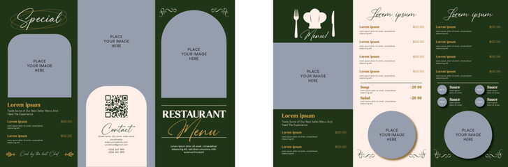 Restaurant Menu Trifold Brochure