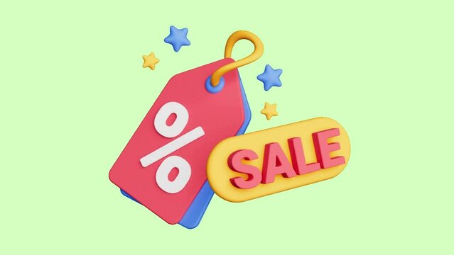 3d online shopping tag price animation. cash discount coupon for future use. sales with 3d amazing offers for shopping