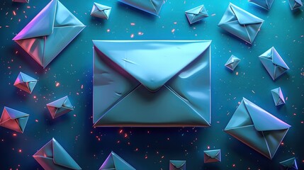 A graphic of email marketing. Generative AI.