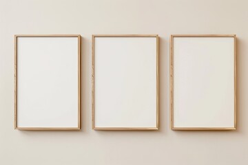 Minimalist Wooden Frames Display 3D Render