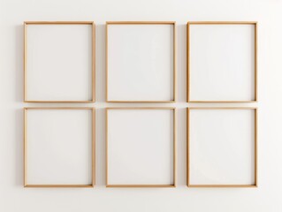 Minimalist Wooden Frames Display 3D Render