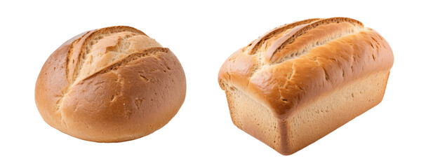fresh loaf of breads  isolated on transparent background