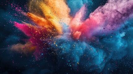 A colorful explosion of paint in the sky - obrazy, fototapety, plakaty