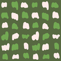 Abstract square marks pattern giving a tropical funky jungle vibe with off white,light green,dark green. Great for homedecor,fabric,wallpaper,giftwrap,stationery,packaging design projects.