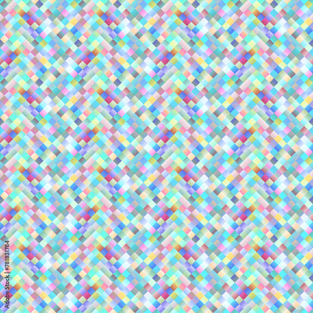 Poster gradient seamless square pattern background design - colorful abstract geometric vector graphic from