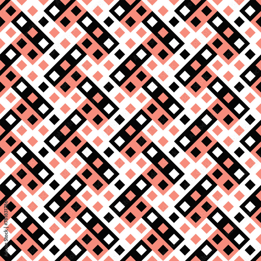 Poster random geometrical square pattern background - seamless vector design from squares