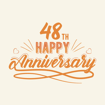 48th Happy Anniversary Celebration, 48 anniversary lettering Design