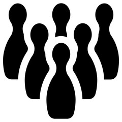bowling game  icon, simple vector design