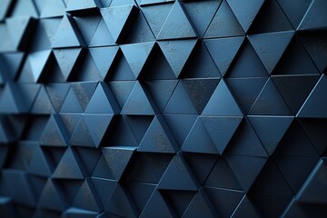 Futuristic, High Tech, dark background, with a triangular block structure