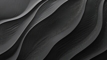 Futuristic waves in black and white, abstract dark background