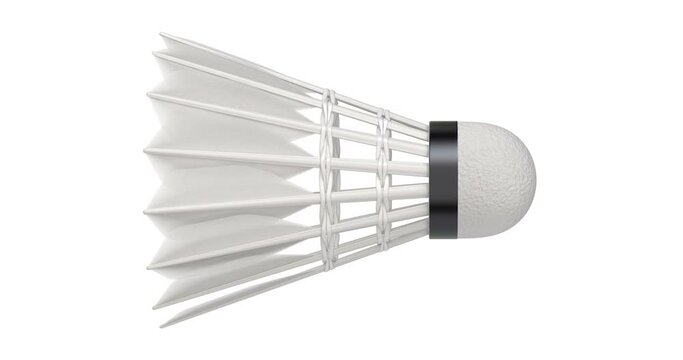 Badminton shuttlecock rotation - 3D animation seamlessly loopable
