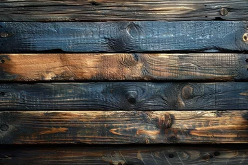 Rolgordijnen Design of dark wood background. © ranjan