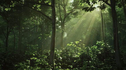 Animation of a lush forest transforming into a dark, lifeless area due to logging and land use change,
