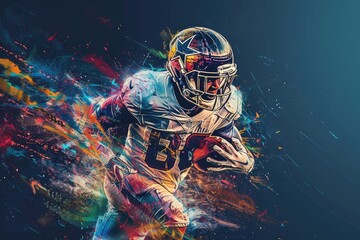 Fototapeta premium Abstract american football player 