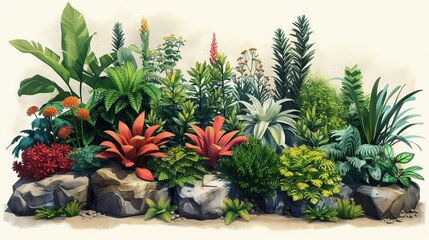 Fototapeta premium plants on a neutral background
