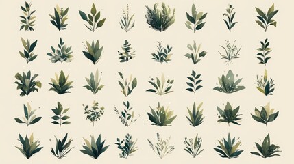 plants on a neutral background
