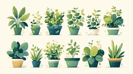 plants on a neutral background