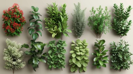 Obraz premium plants on a neutral background