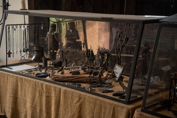 iron items in a blacksmith studio