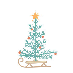 christmas tree with star - 781840952