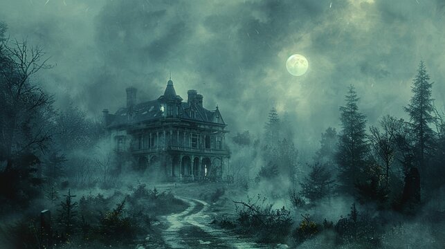 Explore the eerie halls of a haunted mansion where ghostly apparitions and secret passageways lurk around every corner