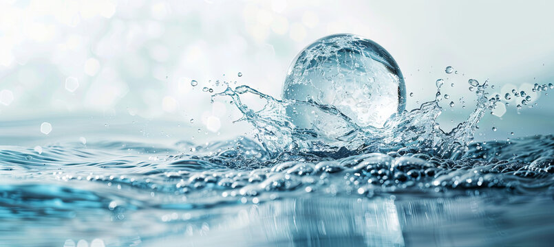 World water day concept, banner, water drop