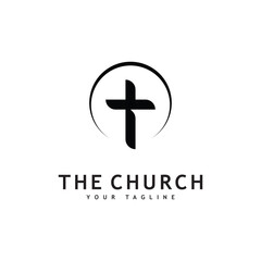 Christian Church  logo creative Cross design vector