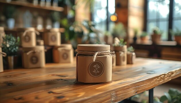 A jar sits on a wood table, showcasing the natural beauty of hardwood furniture