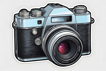 Camera sticker - obrazy, fototapety, plakaty