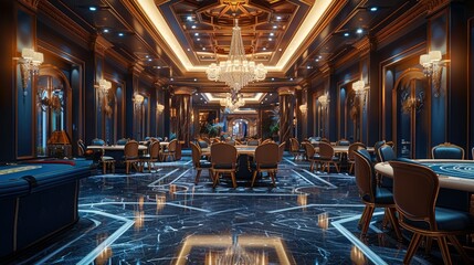 A hall for a casino game, luxurious. Generative AI.