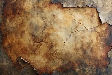 Old brown background with distressed vintage grunge texture and watercolor paint blotch design
