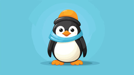 Penguin with hat vector illustration image 2d flat