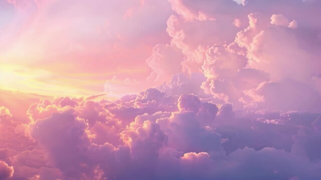 Finally the display ends with a sunrise scene as the clouds reappear in shades of pink and purple. The light gradually brightens simulating the first rays of sunlight peeking through .