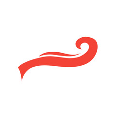 red swish swirl shape