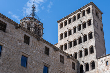 Barcelona, Spain, Plaça del Rei: Mirador del Rei Martí, located next to the Palau del Lloctinent....