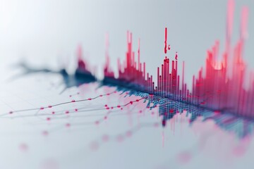  Up and down graph, symbol of stock market volatility on a white background. 
