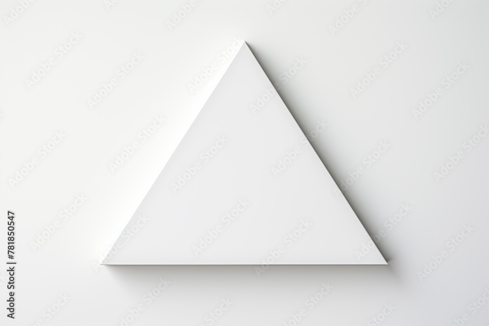 Aufkleber white triangle floating on a white background Stacked in layers Create interest

